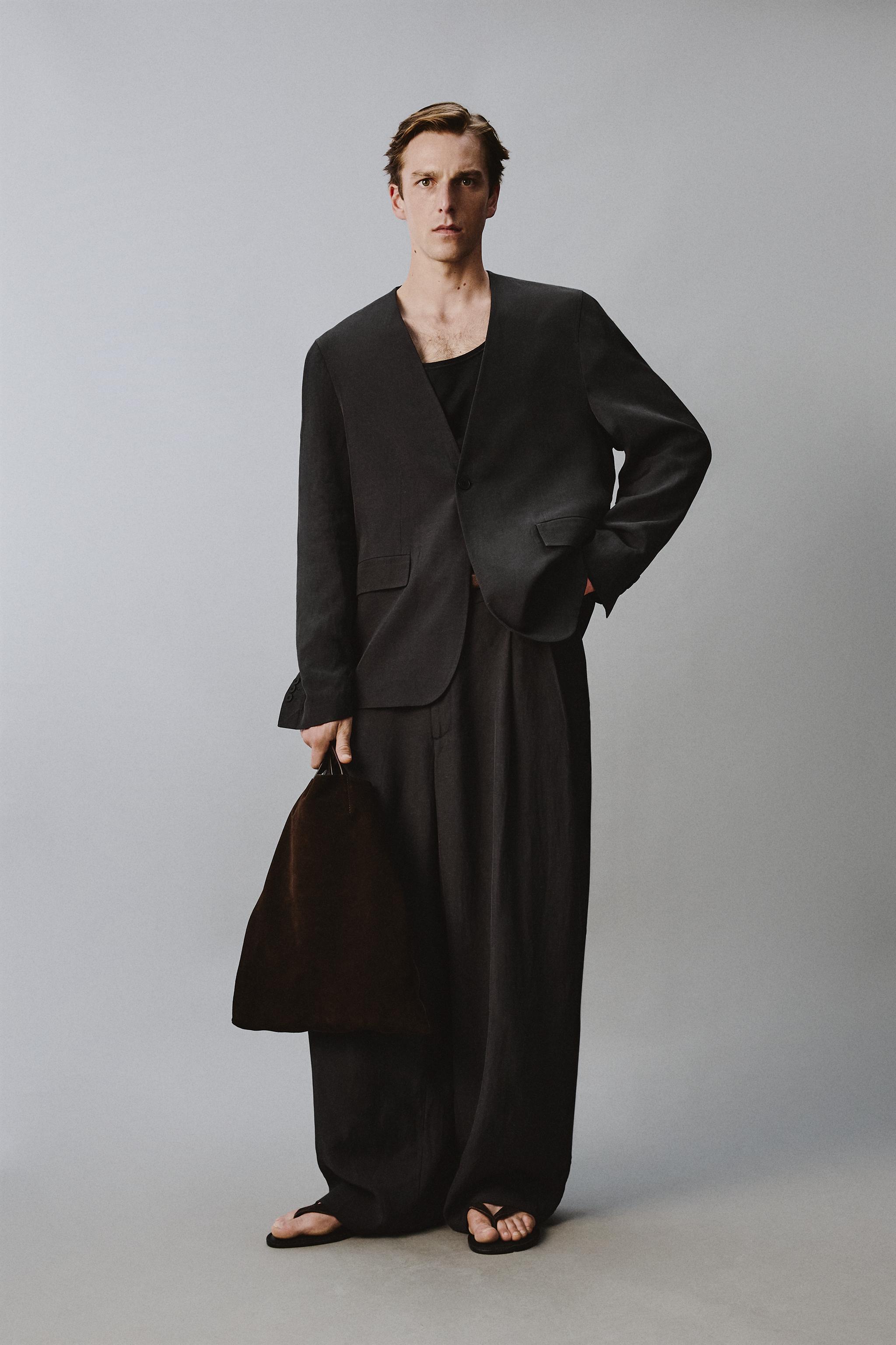 VESTE DE COSTUME SANS REVERS COUPE DÉCONTRACTÉE